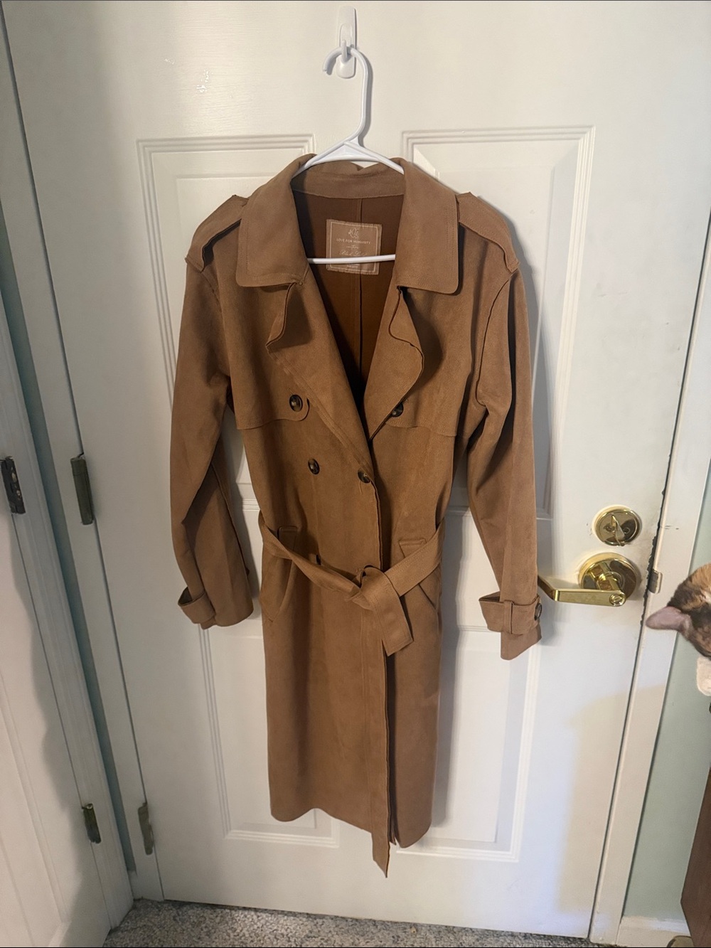 Black Label Tan Trench Coat with Belt